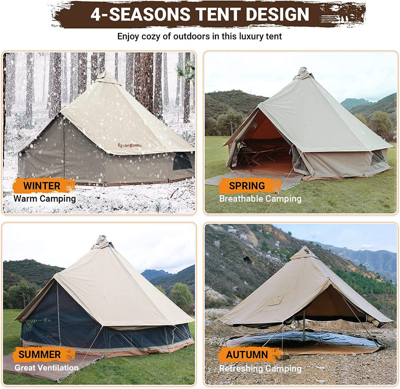 Load image into Gallery viewer, KingCamp KHAN 6 Person Camping Hot Tent 04