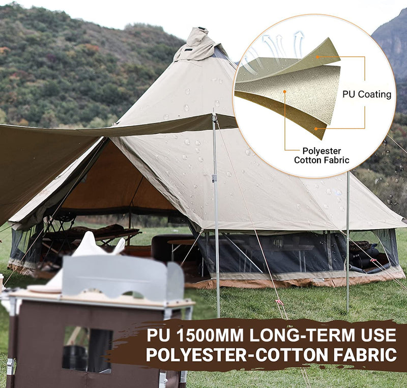 Load image into Gallery viewer, KingCamp KHAN 6 Person Camping Hot Tent 05