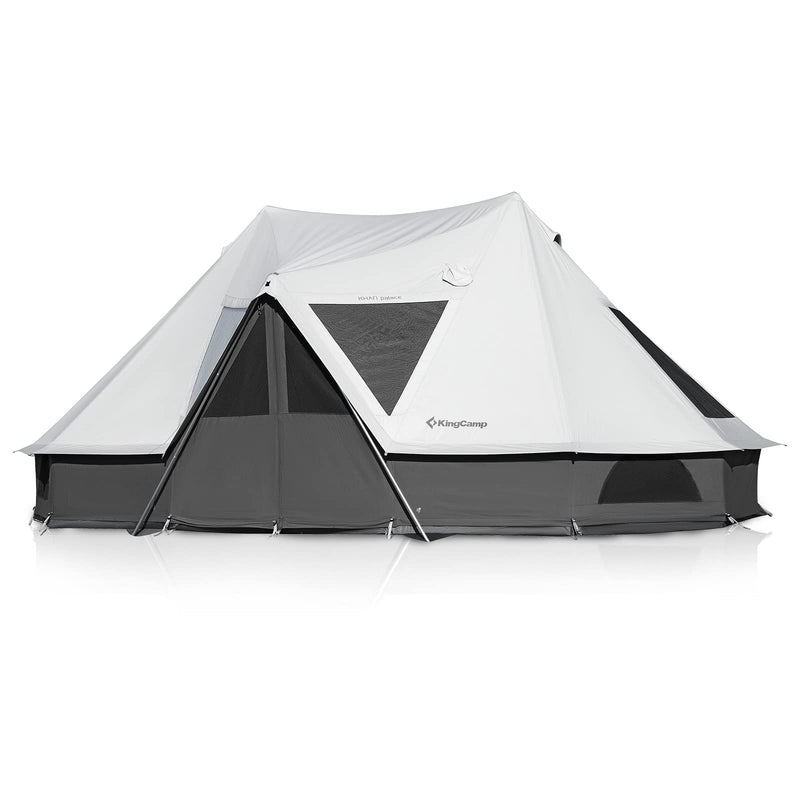 Load image into Gallery viewer, KingCamp KHAN Palace 22FT (6.7M) Canvas Glamping Tent – 10-12 Person 4-Season Luxury Family Tent with Stove Jack, Double-Layer Roll-Up Walls & Heavy Duty 52mm Aluminum Frame for Winter Hot Tent Camping