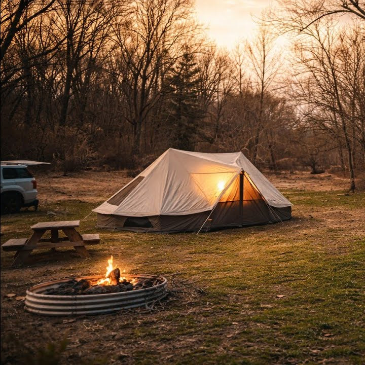 Load image into Gallery viewer, KingCamp KHAN Palace 22FT (6.7M) Canvas Glamping Tent – 10-12 Person 4-Season Luxury Family Tent with Stove Jack, Double-Layer Roll-Up Walls & Heavy Duty 52mm Aluminum Frame for Winter Hot Tent Camping