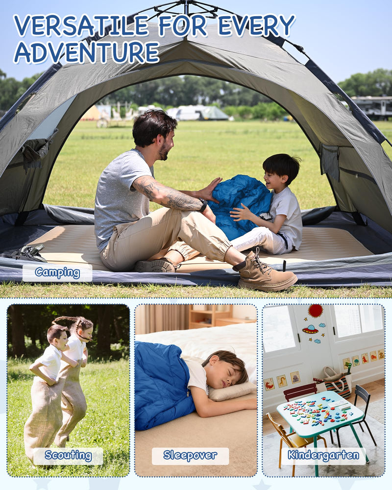 Load image into Gallery viewer, KingCamp Kids Mummy Sleeping Bag - 100% Cotton Flannel Lining