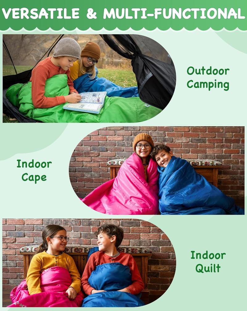 Load image into Gallery viewer, KingCamp Kids Mummy Sleeping Bag - 3-Season Warm & Snug Fit for Camping, Ages 8-12 (up to 4'7" Tall)