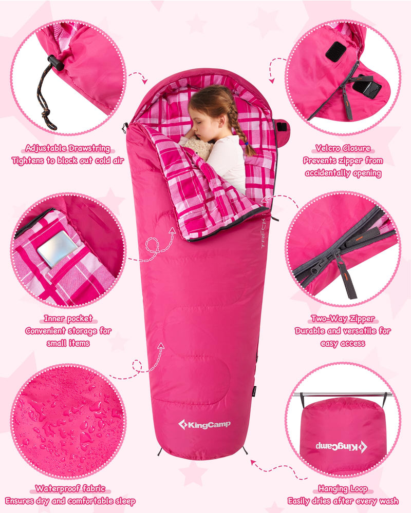 Load image into Gallery viewer, KingCamp Kids Mummy Sleeping Bag with Adjustable Drawstring Tightens to Block out cold air