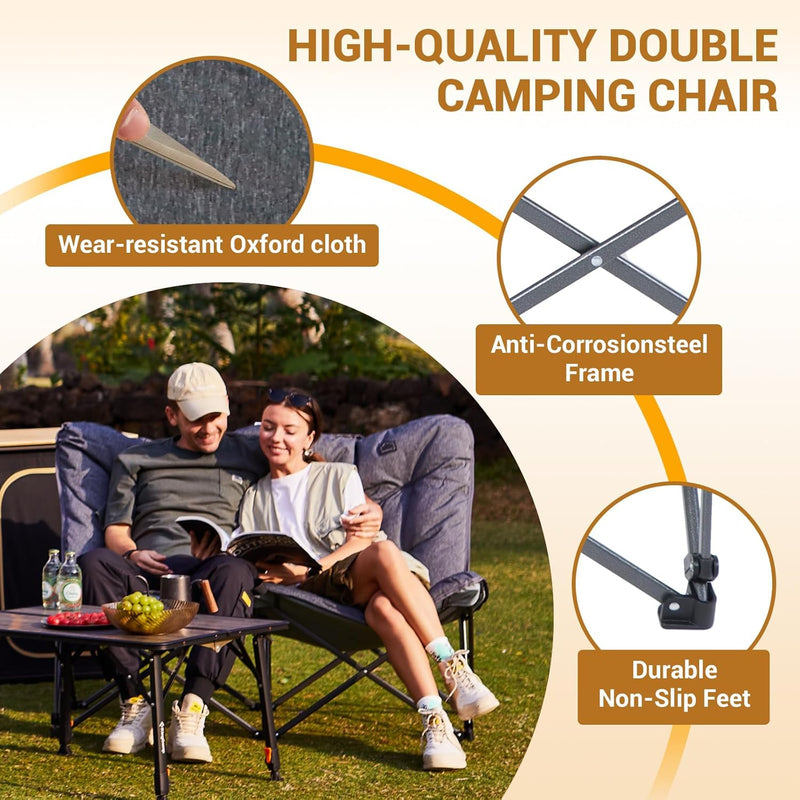 Load image into Gallery viewer, KingCamp High Quality Double Butterfly Folding Camping Chair for Two