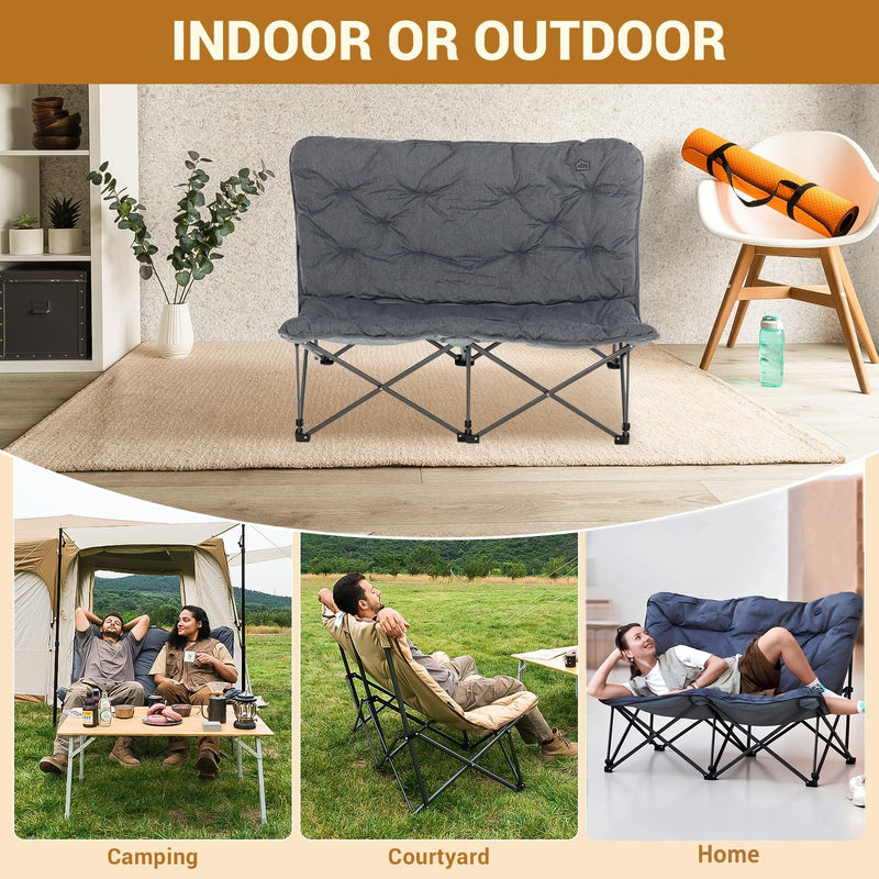 Load image into Gallery viewer, KingCamp LEMON C20 Loveseat Couch | Double Butterfly Folding Camping Chair for Two for indoor and outdoor