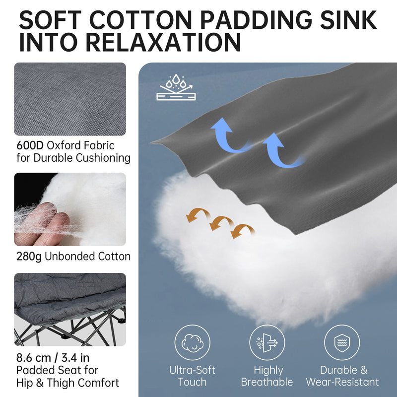 Load image into Gallery viewer, KingCamp LEMON C20 Loveseat Couch Grey Spacious