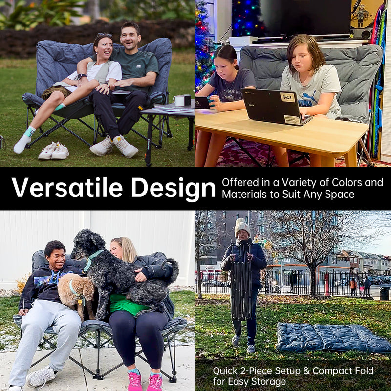 Load image into Gallery viewer, KingCamp LEMON C20 Loveseat Couch Grey Spacious