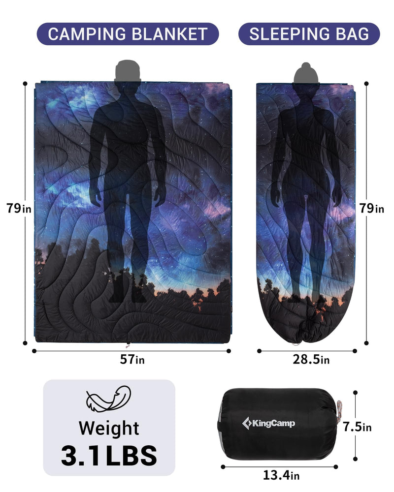 Load image into Gallery viewer, KingCamp Large Sherpa & Water-Resistant Picnic Blanket for Outdoor Concerts, Beach & Travel