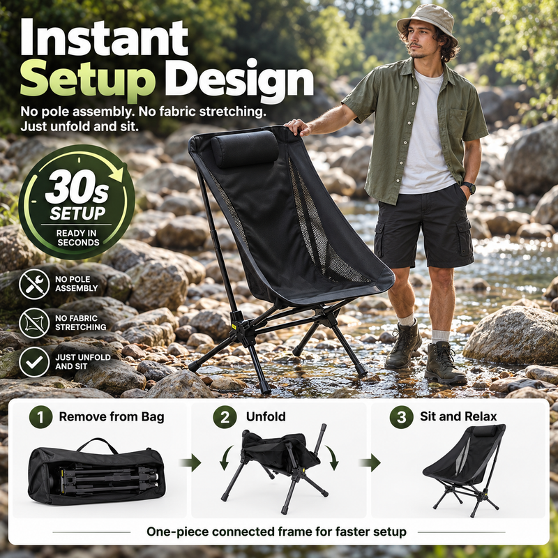 Load image into Gallery viewer, KingCamp Lightweight High Back Camping Chair with Gentle Sway Instant Setup Design