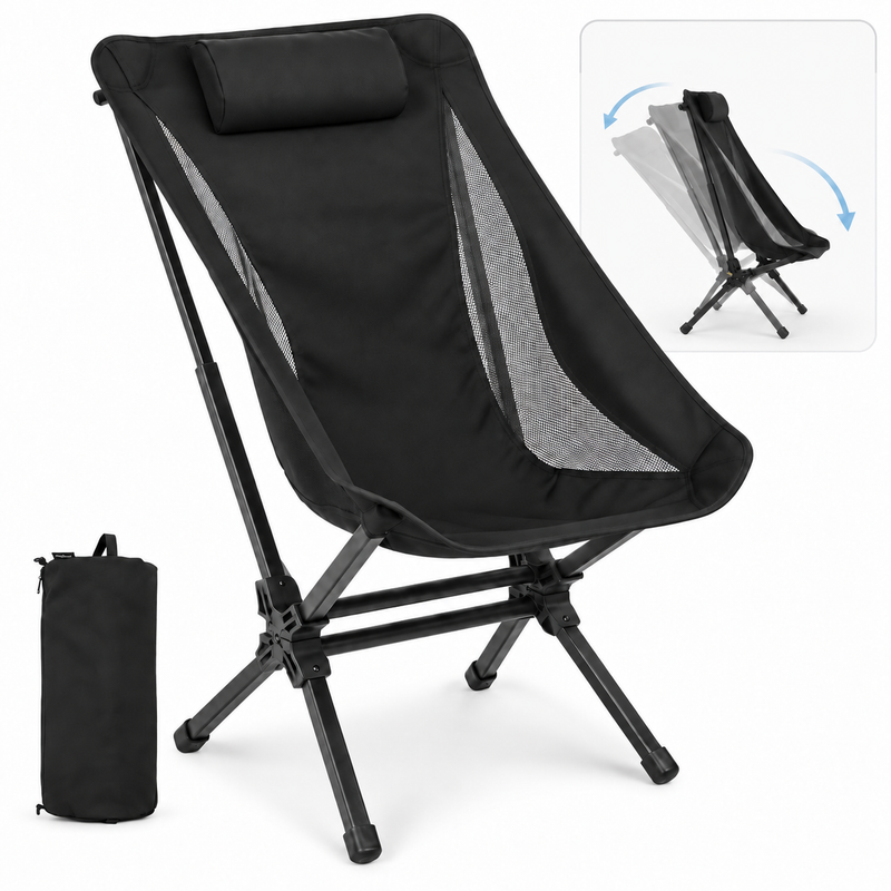 Load image into Gallery viewer, KingCamp Lightweight High Back Camping Chair with Gentle Sway, Quick-Fold Aluminum Chair, 330 lbs Capacity, 39.8" Tall Backrest with Carry Bag