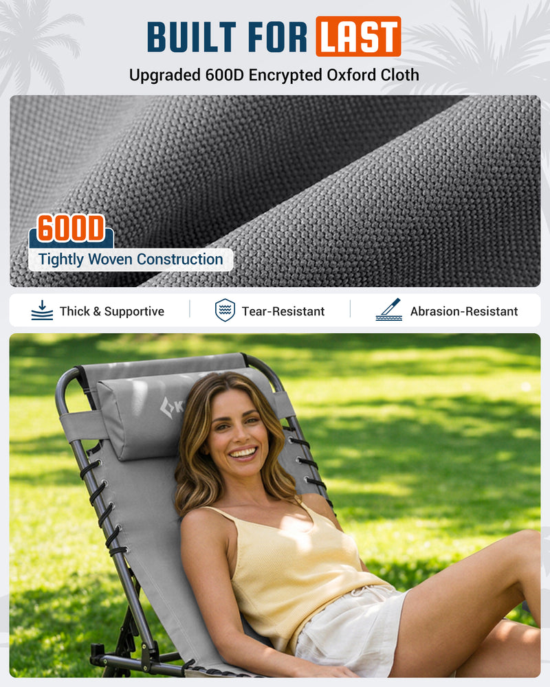 Load image into Gallery viewer, KingCamp MAGNOLIA B20 Folding Lounge Chair with Face Hole BUILT FOR LAST and Upgraded 600D Encrypted Oxford Cloth
400LBS HEAVY-DUTY DESIGN