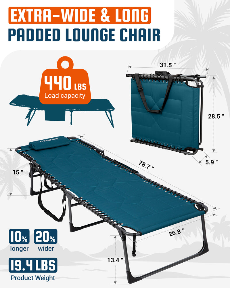 Load image into Gallery viewer, KingCamp Oversized Padded Lounge Chair Extra-Wide. Extra-Long. Extra-Padded. Your Luxury Lounge Awaits.