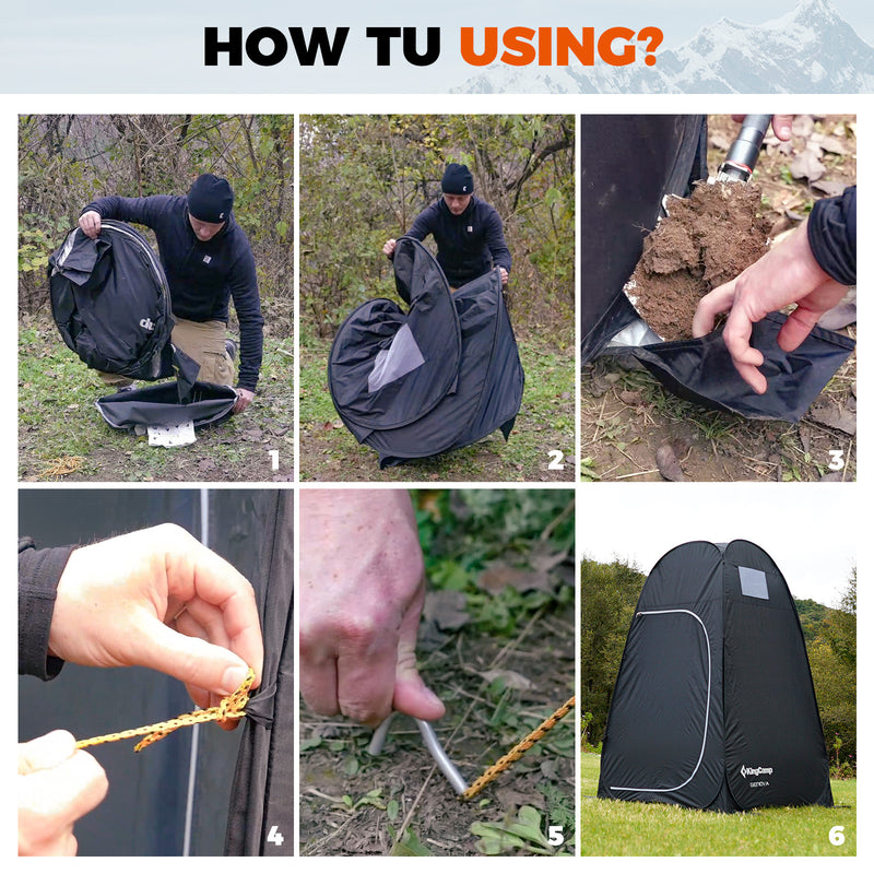 Load image into Gallery viewer, KingCamp MARASUSA POP Instant Privacy Tent | Pop-Up Camping Shower Tent with UPF50+ Sun Protection, Portable Changing Room & Toilet Shelter for Beach, Camping & Outdoor Events