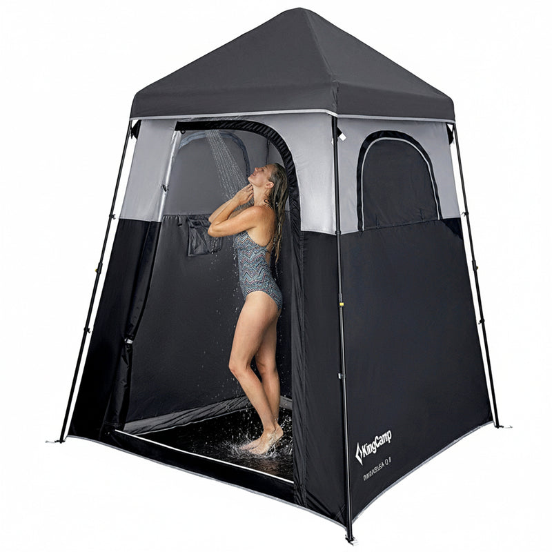 Load image into Gallery viewer, KingCamp MARASUSA Q Single Privacy Shelter | Pop-Up Camping Shower Tent with UPF50+ Sun Protection, XL 5.5x5.5ft Interior for Portable Toilet, Changing Room & Outdoor Shower Black