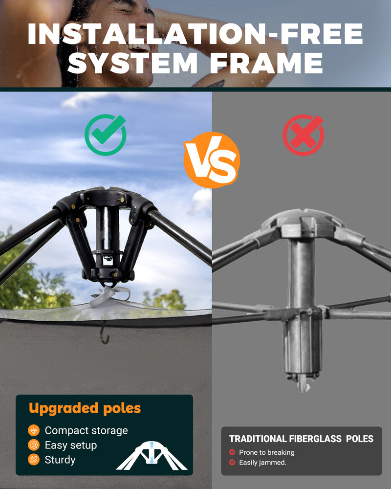 Load image into Gallery viewer, KingCamp MARASUSA Q Single Privacy Shelter | Pop-Up Camping Shower Tent with UPF50+ Sun Protection, XL 5.5x5.5ft Interior for Portable Toilet, Changing Room & Outdoor Shower Black