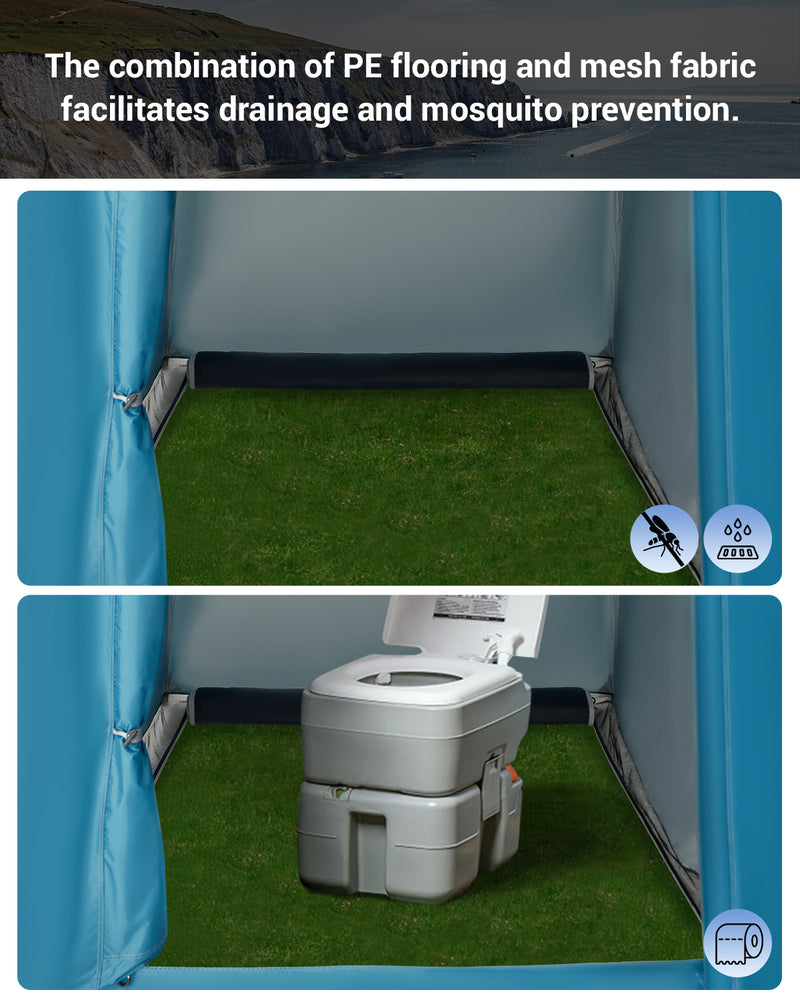 Load image into Gallery viewer, KingCamp MARASUSA Q Single Privacy Shelter | Pop-Up Camping Shower Tent with UPF50+ Sun Protection, XL 5.5x5.5ft Interior for Portable Toilet, Changing Room & Outdoor Shower Cyan