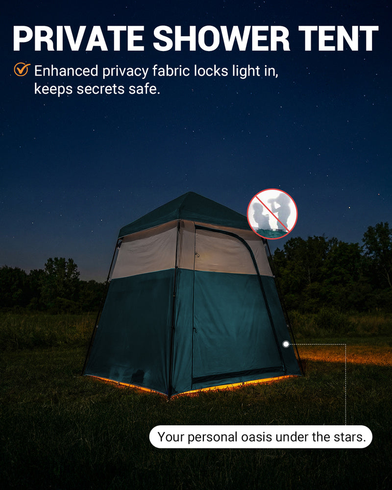 Load image into Gallery viewer, KingCamp MARASUSA Q Single Privacy Shelter | Pop-Up Camping Shower Tent with UPF50+ Sun Protection, XL 5.5x5.5ft Interior for Portable Toilet, Changing Room & Outdoor Shower Cyan