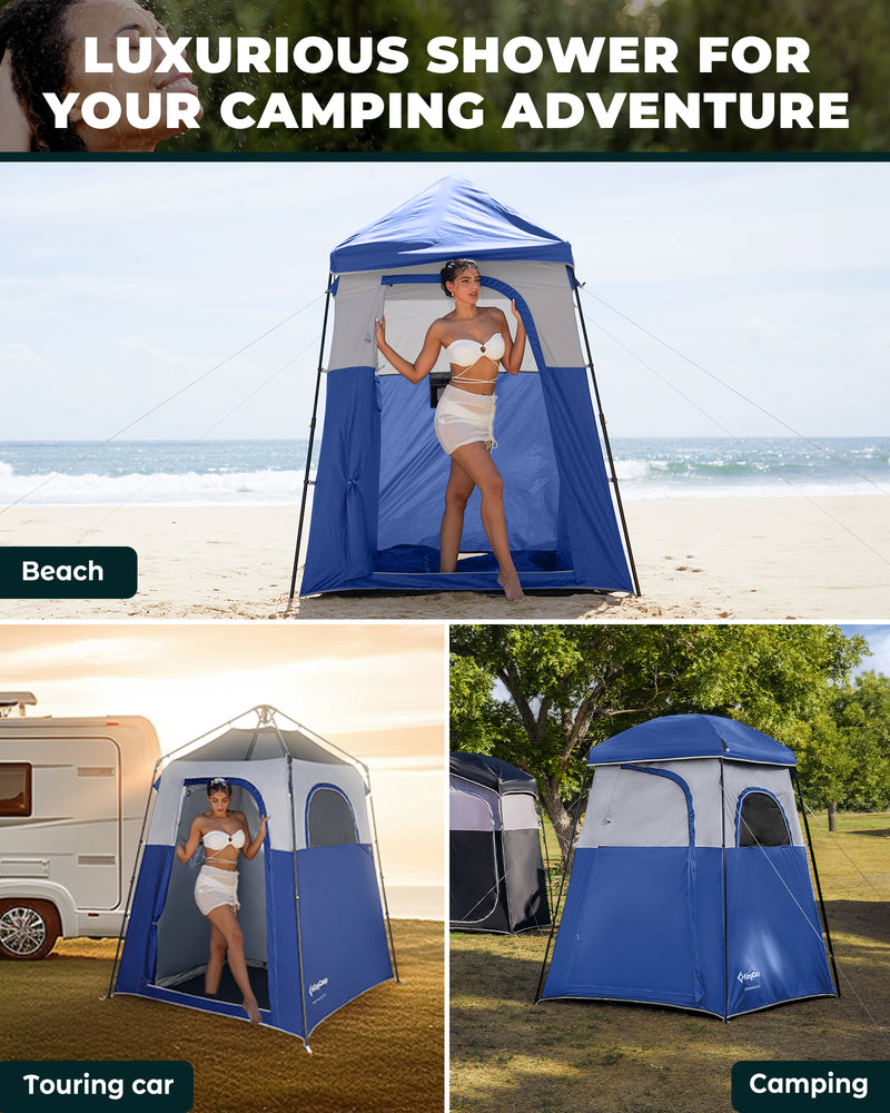 Load image into Gallery viewer, KingCamp MARASUSA Q Single Privacy Shelter | Pop-Up Camping Shower Tent with UPF50+ Sun Protection, XL 5.5x5.5ft Interior for Portable Toilet, Changing Room & Outdoor Shower