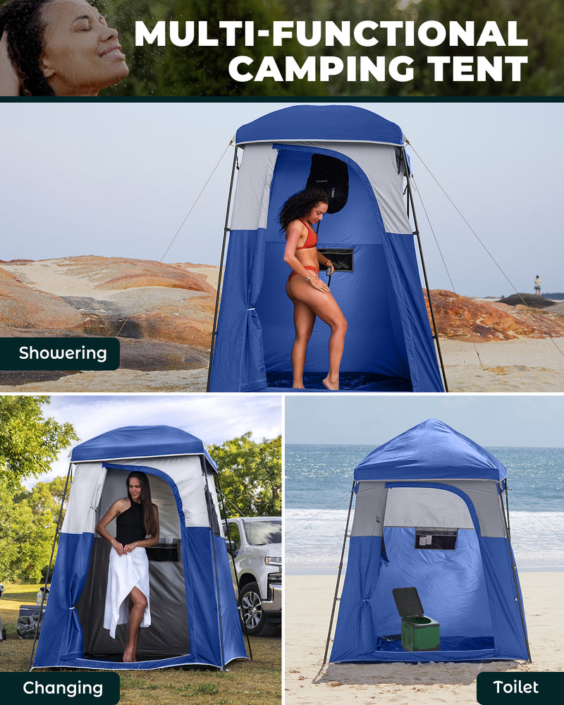 Load image into Gallery viewer, KingCamp MARASUSA Q Single Privacy Shelter | Pop-Up Camping Shower Tent with UPF50+ Sun Protection, XL 5.5x5.5ft Interior for Portable Toilet, Changing Room & Outdoor Shower