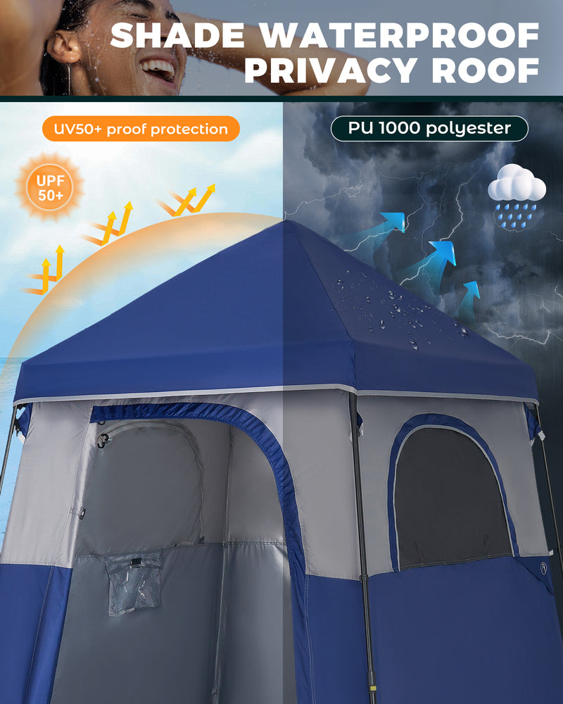 Load image into Gallery viewer, KingCamp MARASUSA Q Single Privacy Shelter | Pop-Up Camping Shower Tent with UPF50+ Sun Protection, XL 5.5x5.5ft Interior for Portable Toilet, Changing Room & Outdoor Shower