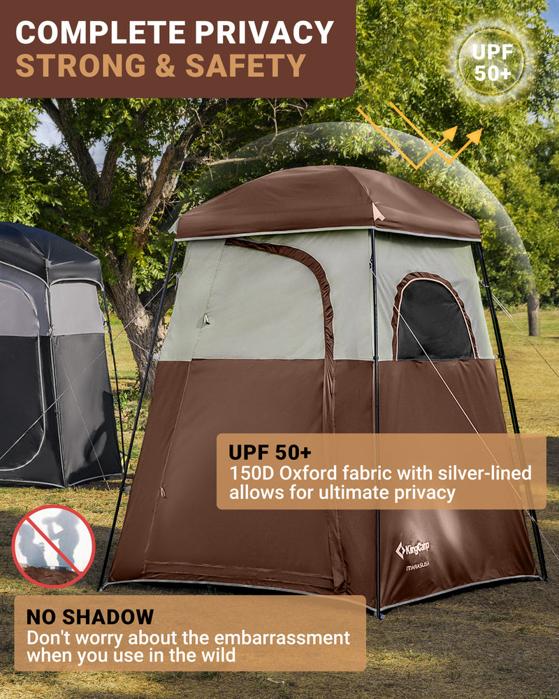 Load image into Gallery viewer, KingCamp MARASUSA Single Privacy Shelter with 20L Solar Shower Bag Camping Shower Tent, UPF50+ Sun Protection, Portable Outdoor Shower Kit for Camping, Beach & Festivals Coffee