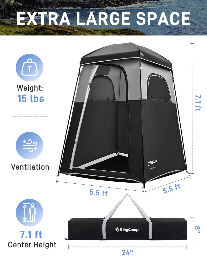 Load image into Gallery viewer, KingCamp MARASUSA Single Privacy Shelter with 20L Solar Shower Bag Camping Shower Tent, UPF50+ Sun Protection, Portable Outdoor Shower Kit for Camping, Beach & Festivals