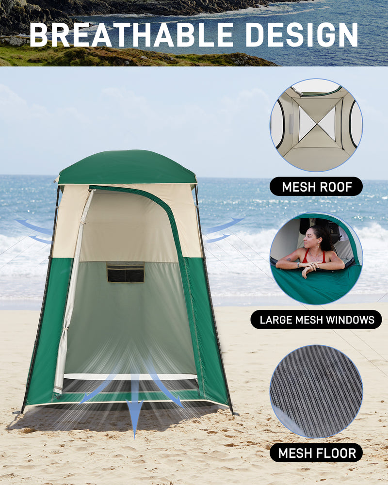 Load image into Gallery viewer, KingCamp MARASUSA Single Privacy Shelter with 20L Solar Shower Bag Camping Shower Tent, UPF50+ Sun Protection, Portable Outdoor Shower Kit for Camping, Beach & Festivals