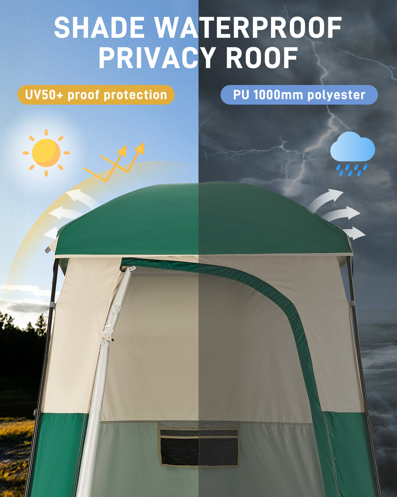 Load image into Gallery viewer, KingCamp MARASUSA Single Privacy Shelter with 20L Solar Shower Bag Camping Shower Tent, UPF50+ Sun Protection, Portable Outdoor Shower Kit for Camping, Beach & Festivals