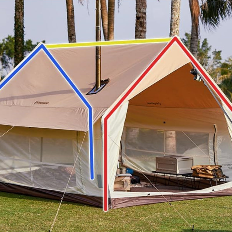 Load image into Gallery viewer, KingCamp MOUNTAIN IN C2 Canvas Cabin Tent 8' x 11' Wall Tent With Stove Jack