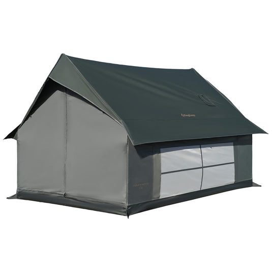 KingCamp MOUNTAIN IN C2 Canvas Cabin Tent 8' x 11' Green