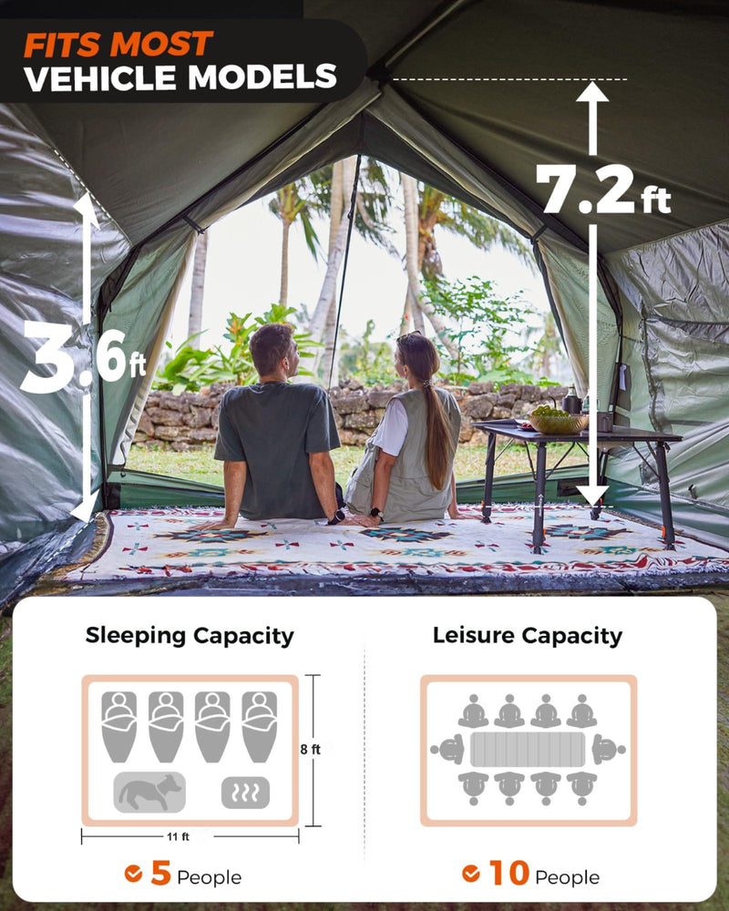 Load image into Gallery viewer, KingCamp MOUNTAIN IN C2 Canvas Cabin Tent 8' x 11' Green