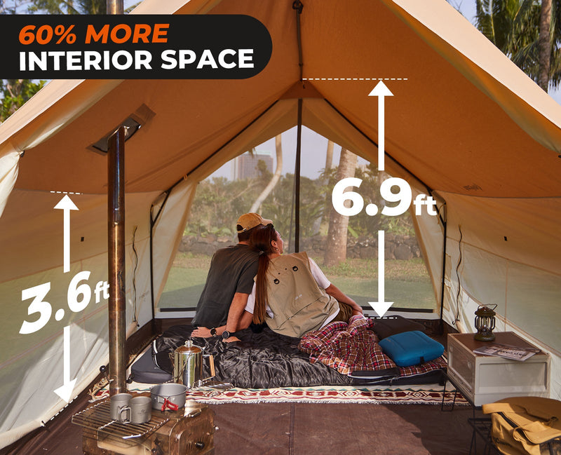 Load image into Gallery viewer, KingCamp MOUNTAIN IN C5 Canvas Hot Tent | 5-6 Person Cabin Tent with Stove Jack, Waterproof & Windproof for 4-Season Camping