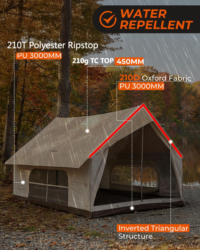 Load image into Gallery viewer, KingCamp MOUNTAIN IN C5 Canvas Hot Tent | 5-6 Person Cabin Tent with Stove Jack, Waterproof & Windproof for 4-Season Camping