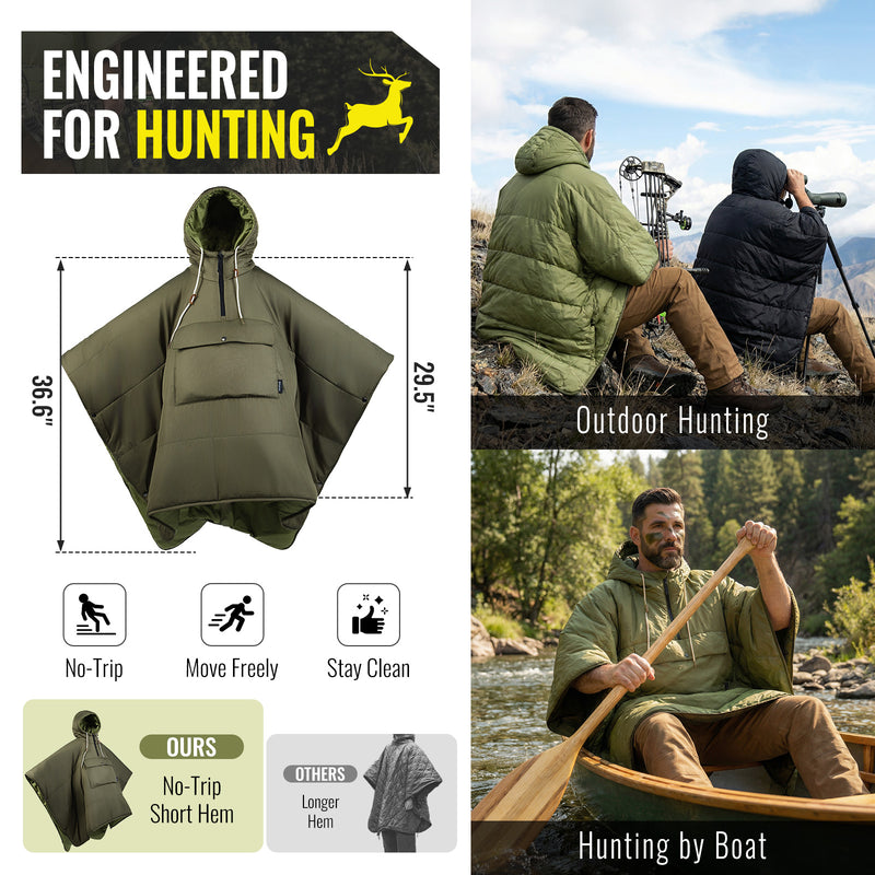 Load image into Gallery viewer, KingCamp MURANO 180 Wearable 3-in-1 Convertible Camping Poncho with Kangaroo Pocket Ultralight and Compact for Outdoor Hunting