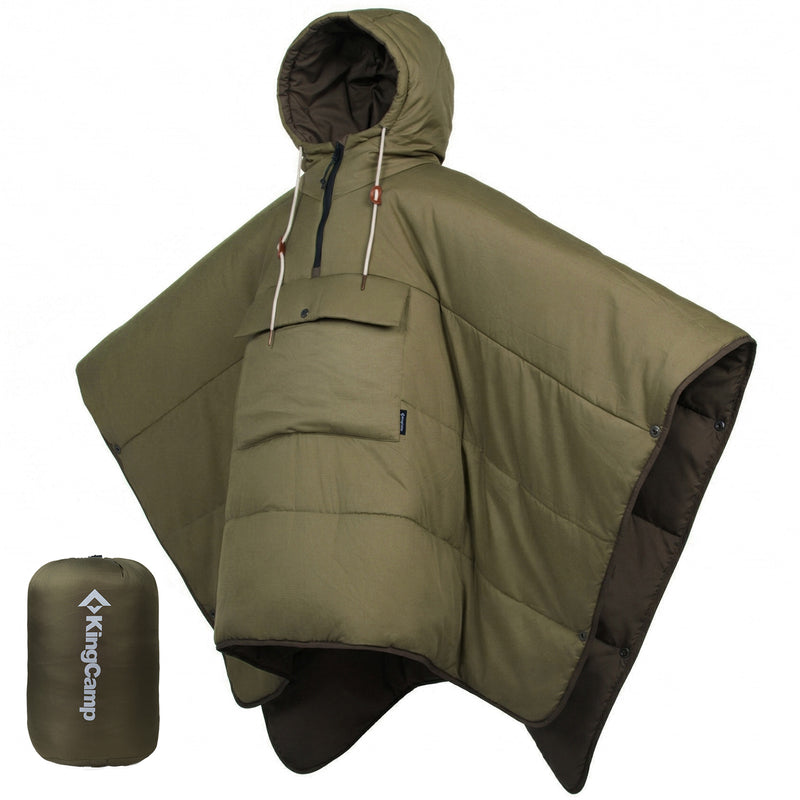 Load image into Gallery viewer, KingCamp MURANO 180 Wearable 3-in-1 Convertible Camping Poncho with Kangaroo Pocket Ultralight and Compact for Outdoor Hunting Green