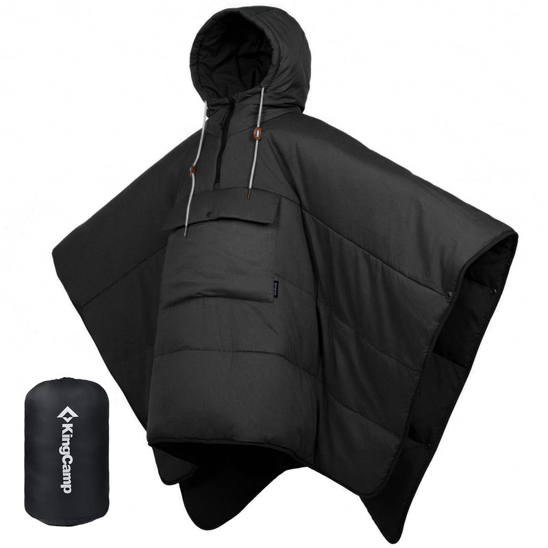 Load image into Gallery viewer, KingCamp MURANO 180 Wearable Hooded Poncho Blanket | 3-in-1 Convertible Camping Poncho, Lightweight Outdoor Cape with Kangaroo Pocket, Water-Resistant for Camping, Festivals & Home Use