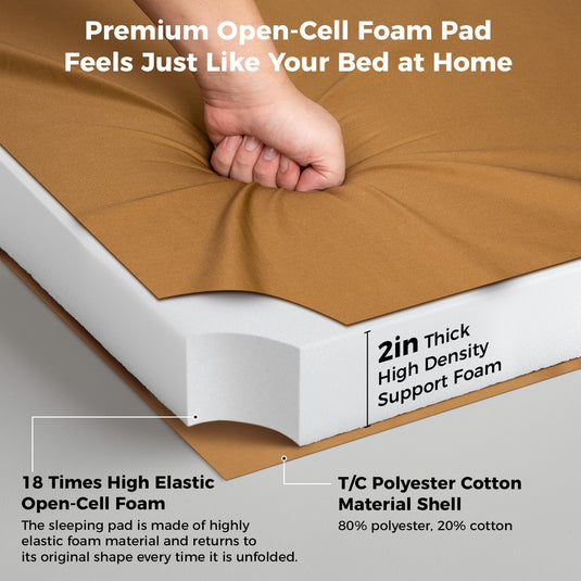 KingCamp Memory Foam Camping Mattress Camping Sleeping Pad Open-Cell Foam Pad