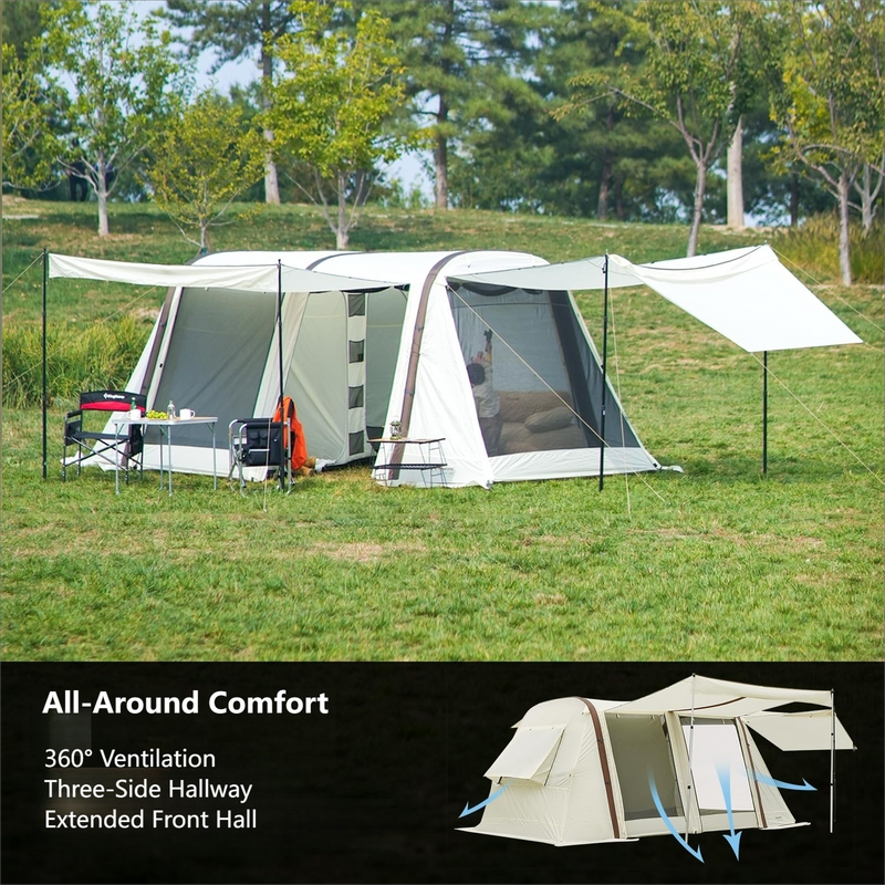 Load image into Gallery viewer, KingCamp NUOVA AIR Inflatable Tunnel Tent 4 Person Camping Tent