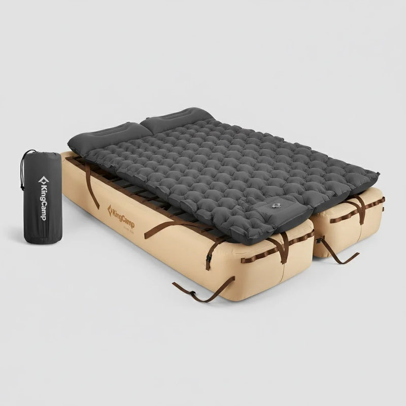 Load image into Gallery viewer, KingCamp OAK P10 Camping Air Bed 2-Pack + COMFORT DUO 9 Double Air Pad – Ultimate Multi-Room Camping Sleep System for Family & Groups