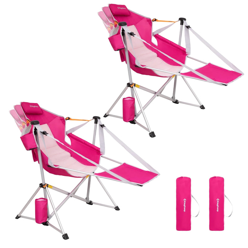 Load image into Gallery viewer, KingCamp ORCHID C20 Folding Rocking Chair Hammock Camping Chair Rose Red