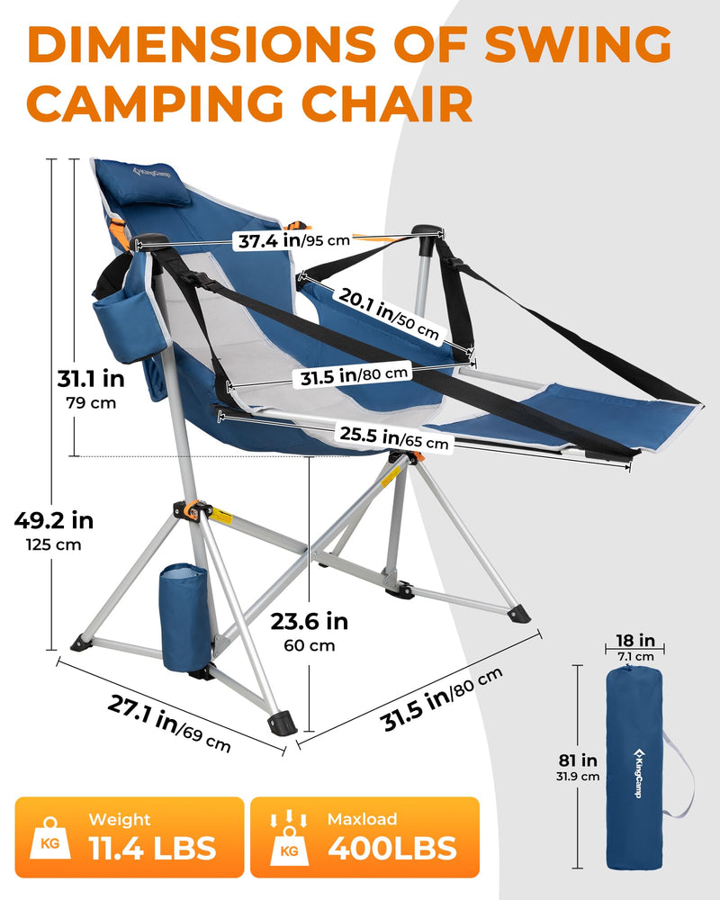 Load image into Gallery viewer, KingCamp ORCHID C20 Hammock Chair and Footrest