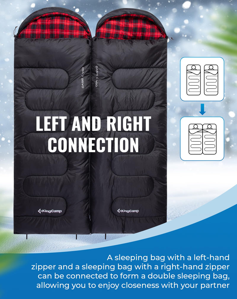Load image into Gallery viewer, KingCamp Oasis C 250 Sleeping Bag Left and Right can Connection
