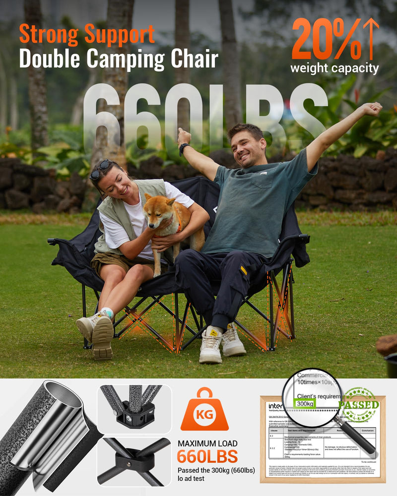 Load image into Gallery viewer, KingCamp Oversize Double Camping Loveseat with Strong Support