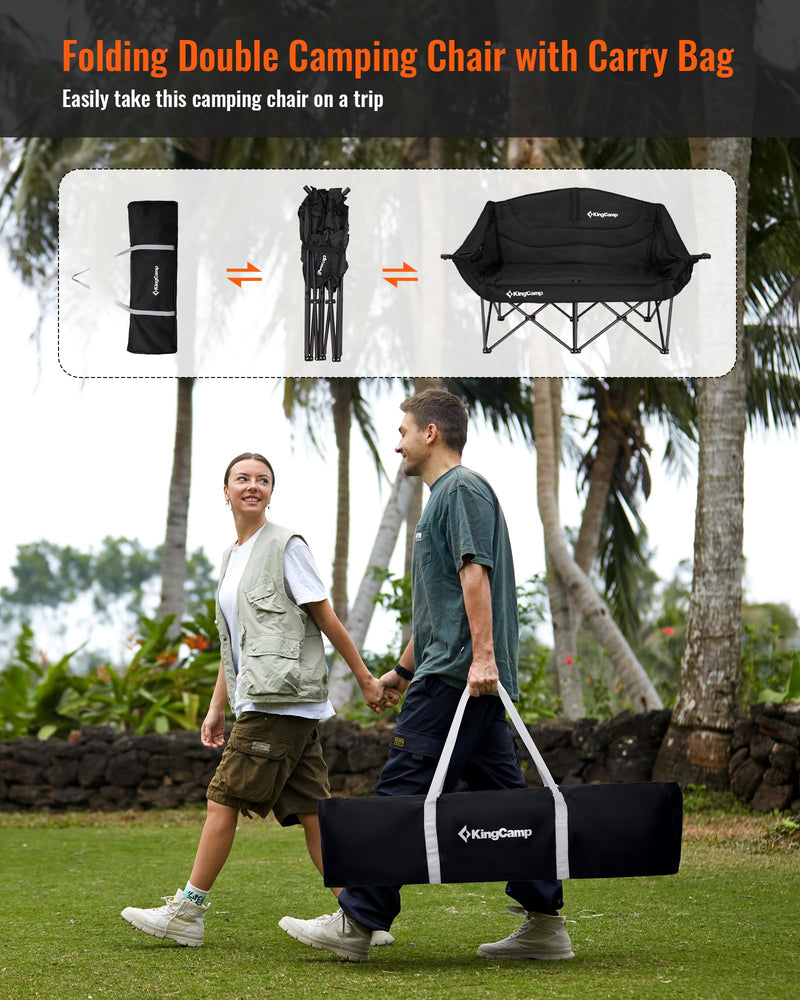 Load image into Gallery viewer, KingCamp Oversize Double Camping Loveseat with Carry Bag