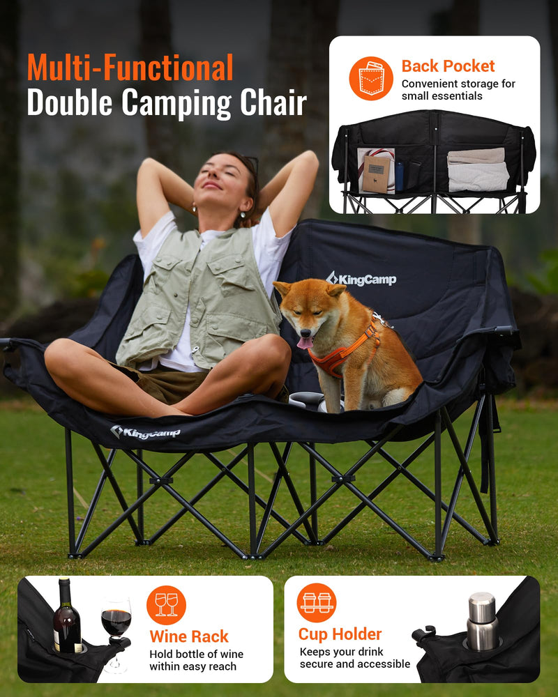 Load image into Gallery viewer, KingCamp Oversize Double Camping Loveseat with Back Pocket