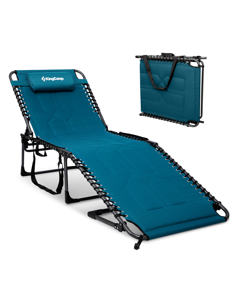 Load image into Gallery viewer, KingCamp Oversized Padded Lounge Chair Extra-Wide. Extra-Long. Extra-Padded. Your Luxury Lounge Awaits. Blue