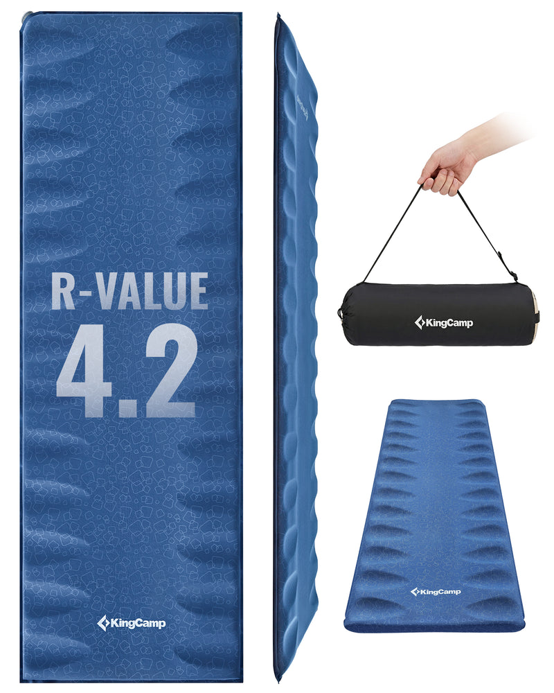 Load image into Gallery viewer, KingCamp PARADOX 5 Self-Inflating Sleeping Pad | R-Value 4.2, Rollover Prevention Camping Mattress with Butterfly Edge Cut, 2 in Thick PVC-Free Foam Pad for 4-Season Tent, Cot & Car Camping