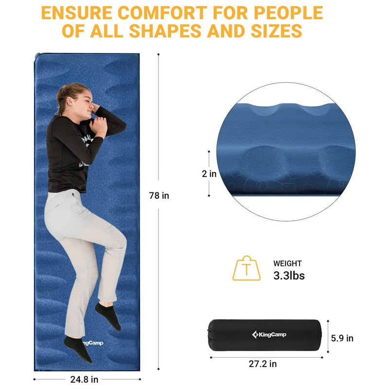 Cargue la imagen en el visor de la galería, KingCamp PARADOX 5 Self-Inflating Sleeping Pad R-Value 4.2