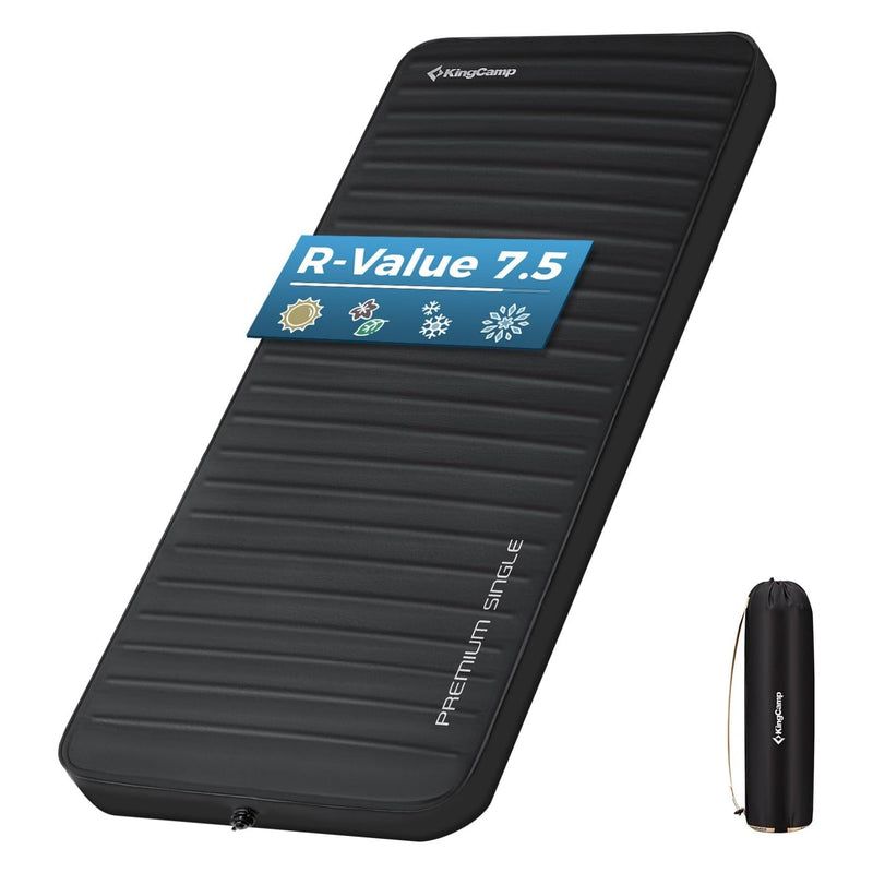 Cargue la imagen en el visor de la galería, KingCamp PREMIUM SINGLE Self Inflating Sleeping Pad, 7.5 R-Value Air & Foam Camping Mattress