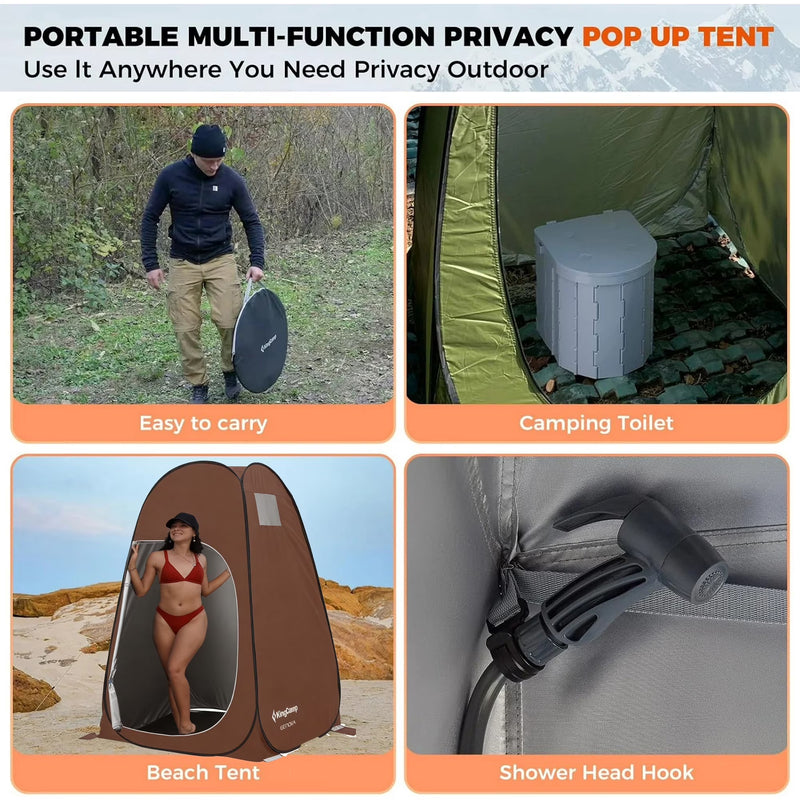 Load image into Gallery viewer, KingCamp Pop-Up Camping Shower Tent with UPF50+ Sun Protection, Portable Changing Room & Toilet Shelter for Beach, Camping & Outdoor Events